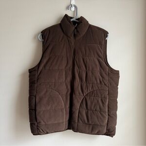 Land’s End Anyweather Reversible Insulated Puffer Fleece Vest - Chocolate Brown